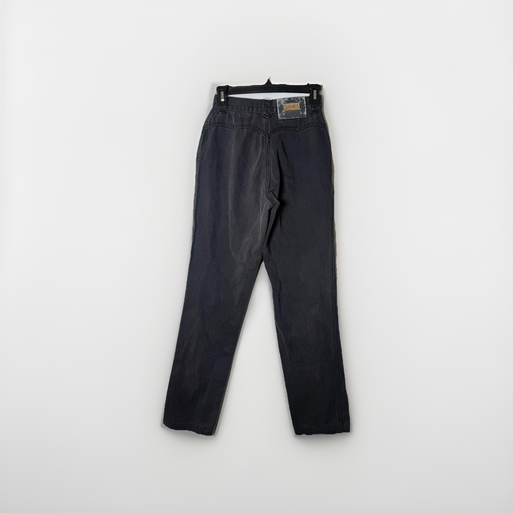 Lawman Vintage High Rise Straight Leg Jeans Black Size 5 Acid Wash Western